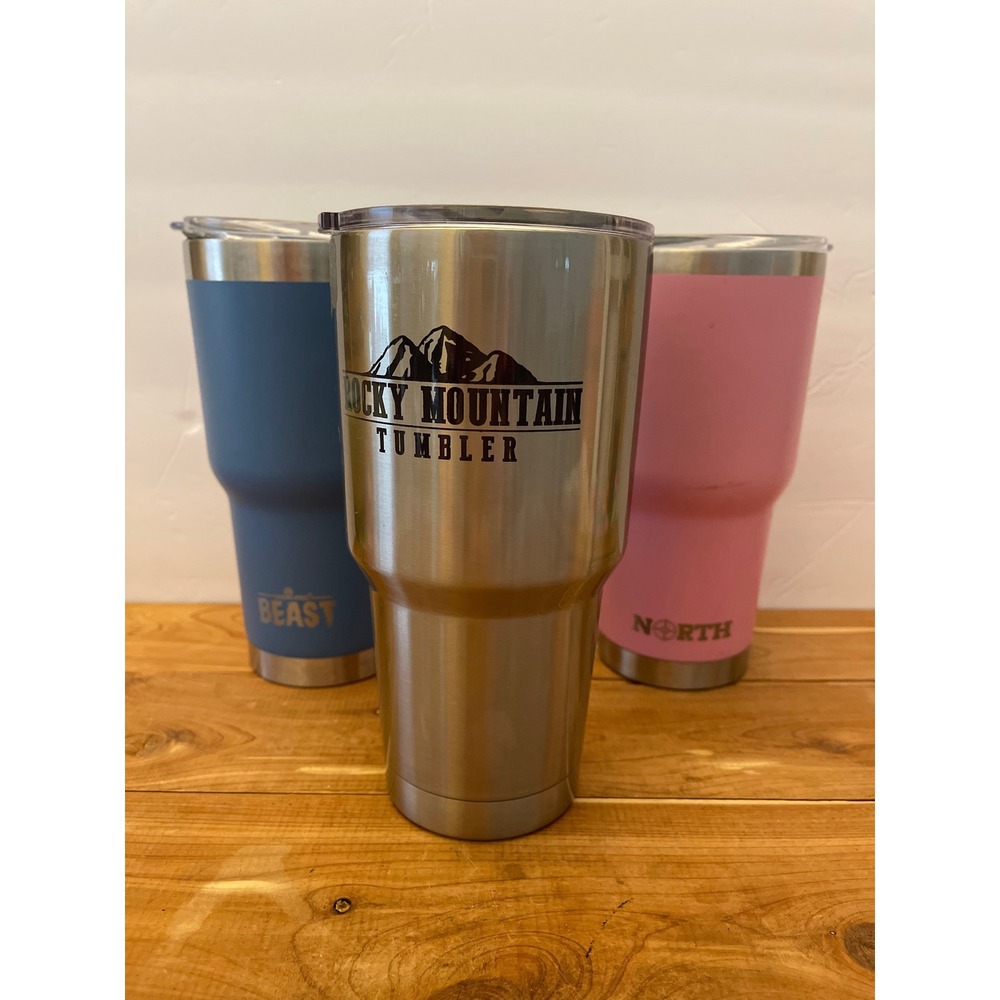 Greens Steel Beast Rocky Mountain North 30oz Tumbler Set Stainless Steel 3pc LOT